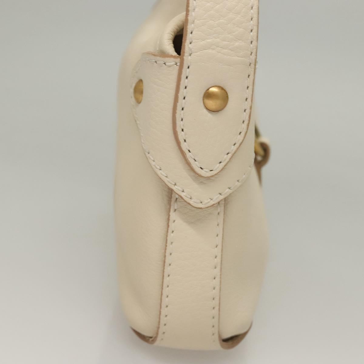 Salvatore Ferragamo Gancini handbag Leather, WHITE, LEATHER, Handbag