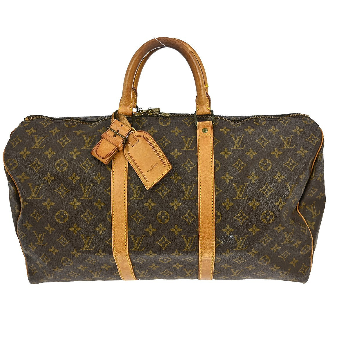 Louis Vuitton Keepall Bag Monogram Canvas, BROWN, CANVAS, Travel bag