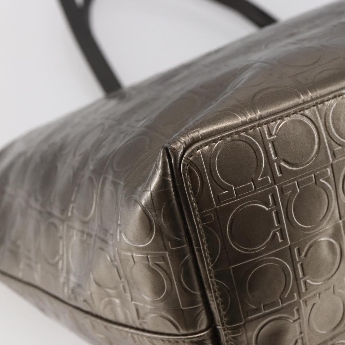 Salvatore Ferragamo Gancini Tote Patent leather, GOLD, PATENT_LEATHER, Tote bag