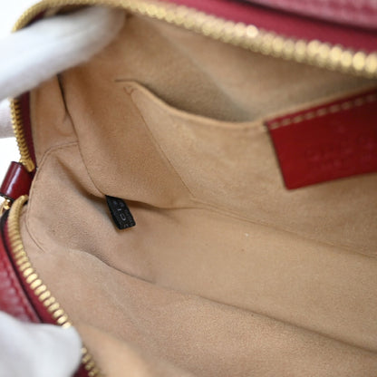 Gucci GG Marmont Shoulder Bag Diagonal Quilted GG Canvas with Leather, BEIGE, CANVAS, Shoulder bag