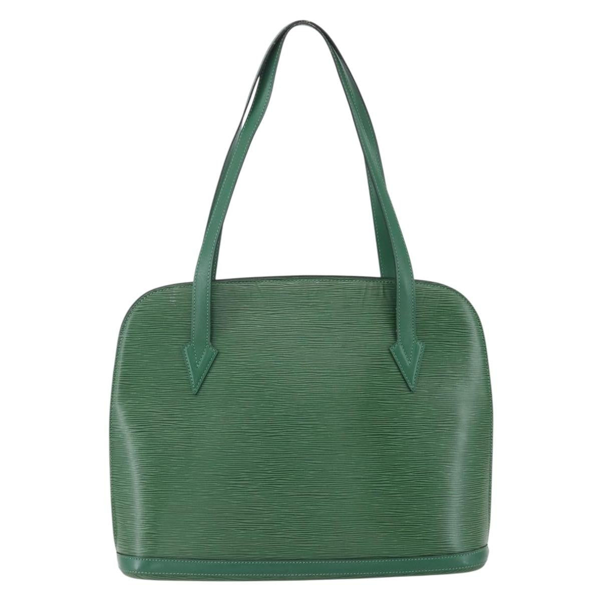 Louis Vuitton Lussac Handbag Epi Leather, GREEN, LEATHER, Shoulder bag