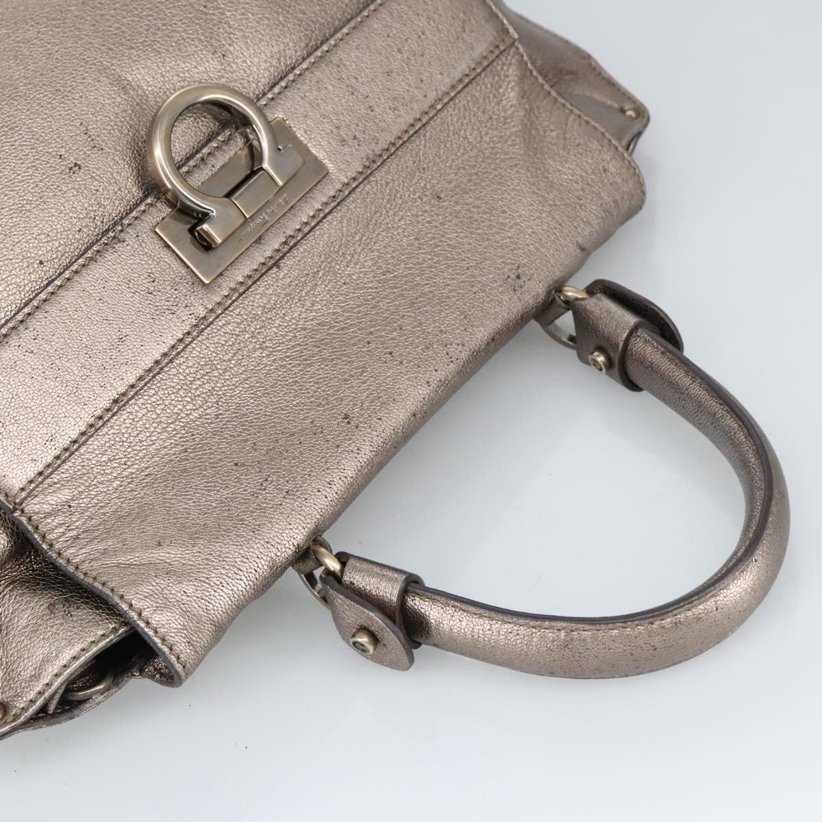 Salvatore Ferragamo Sofia Satchel Leather, SILVER, LEATHER, Handbag