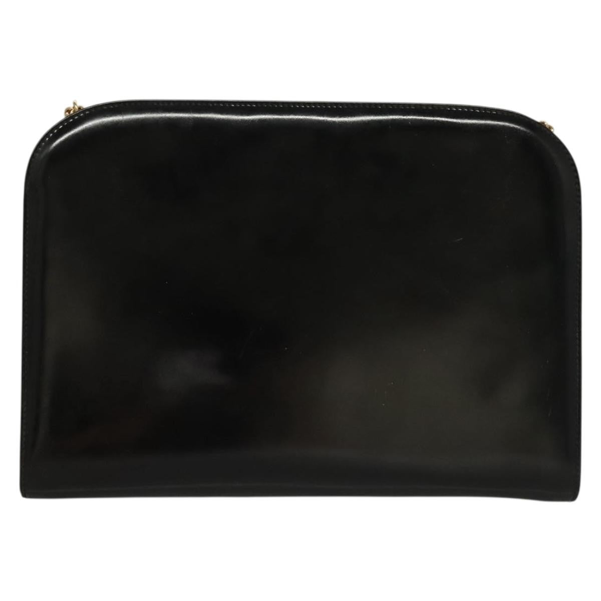 Salvatore Ferragamo Gancini Shoulder Bag Patent Leather, BLACK, PATENT_LEATHER, Shoulder bag
