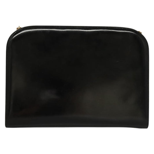 Salvatore Ferragamo Gancini Shoulder Bag Patent Leather, BLACK, PATENT_LEATHER, Shoulder bag