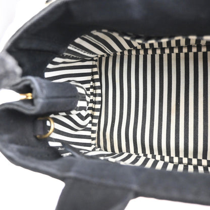 Prada Canapa Convertible Tote Canvas, BLACK, CANVAS, Tote bag