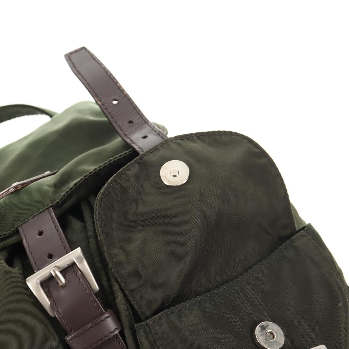 Prada Double Front Pocket Backpack Tessuto, KHAKI, NYLON, Backpack