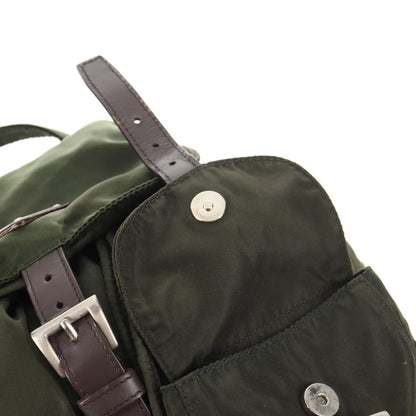 Prada Double Front Pocket Backpack Tessuto, KHAKI, NYLON, Backpack
