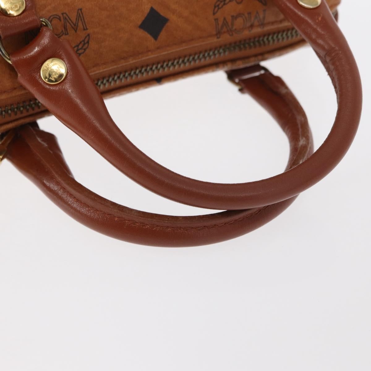 MCM Visetos Handbag Canvas and Leather, Brown, Canvas, Handbag