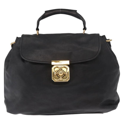 Chloe Elsie Convertible Satchel Leather, BLACK, LEATHER, Handbag