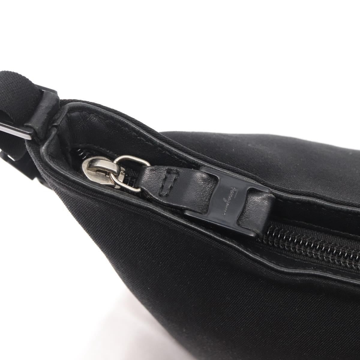 Salvatore Ferragamo Vala Shoulder Bag Nylon, BLACK, NYLON, Shoulder bag