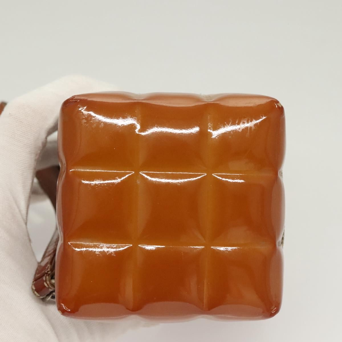 Chanel Rubiks Cube Wristlet Quilted Patent, BROWN, PATENT_LEATHER, Clutche & pouche