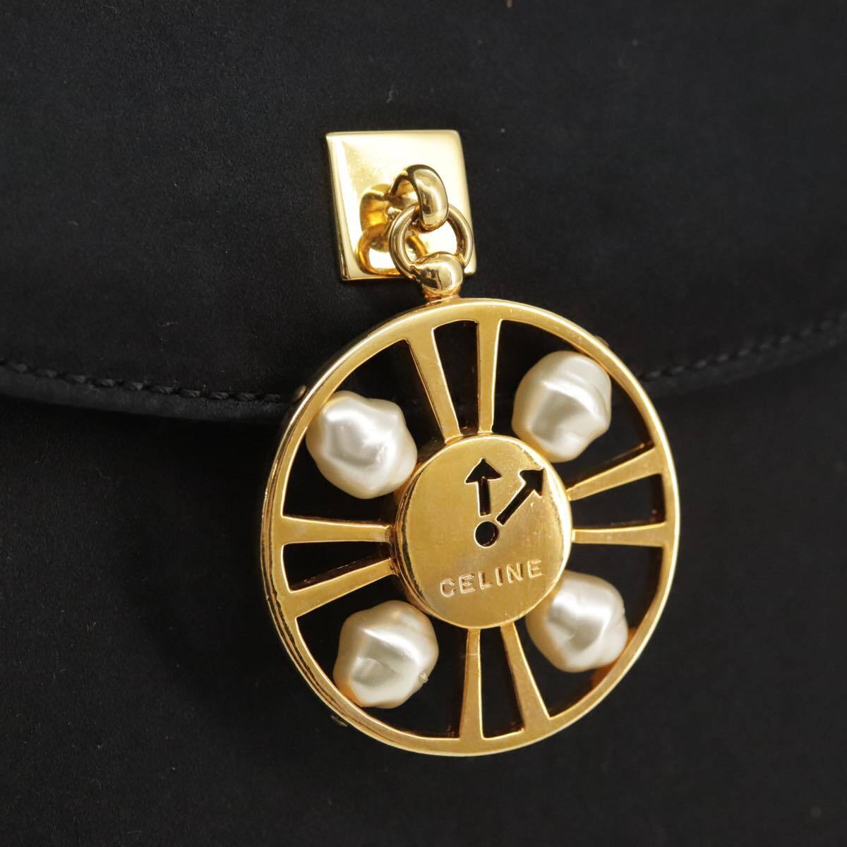 Celine Handbag Satin, BLACK, SATIN, Handbag