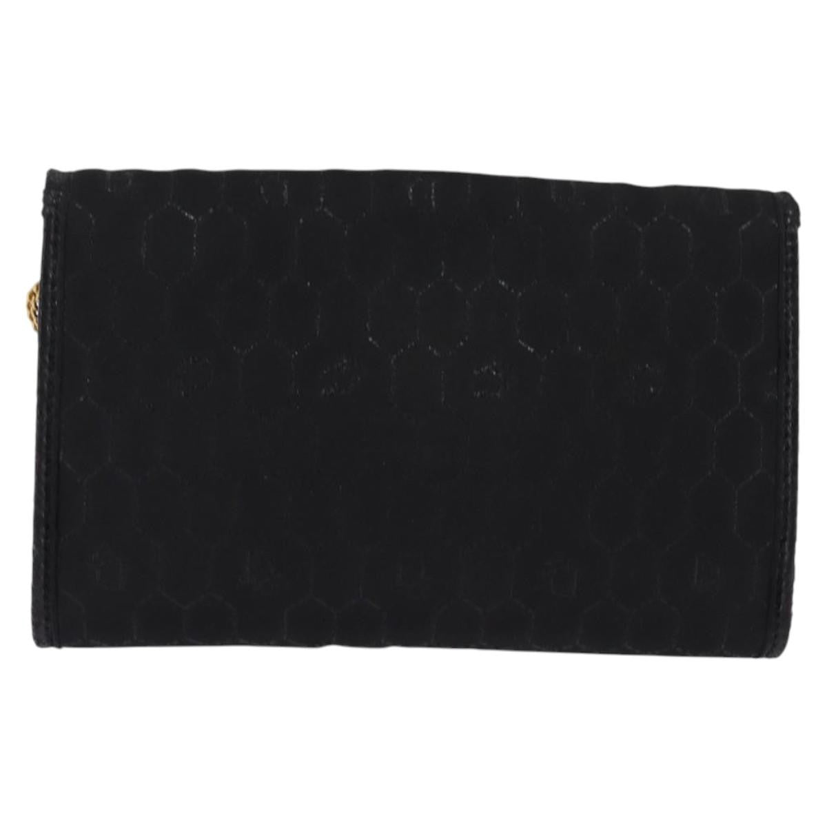 Christian Dior Vintage Honeycomb Flap Crossbody Bag Coated Canvas, BLACK, CANVAS, Clutche & pouche