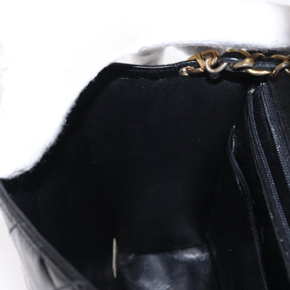 Chanel Vintage Envelope Flap Shoulder Bag Quilted Lambskin, BLACK, LEATHER, Shoulder bag