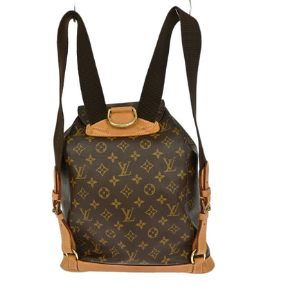 Louis Vuitton Vintage Montsouris Backpack Monogram Canvas, BROWN, CANVAS, Backpack
