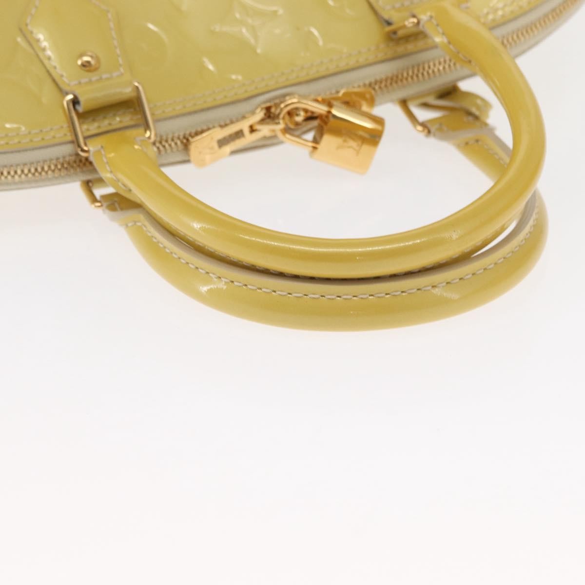 Louis Vuitton Alma Handbag Monogram Vernis, YELLOW, PATENT_LEATHER, Handbag