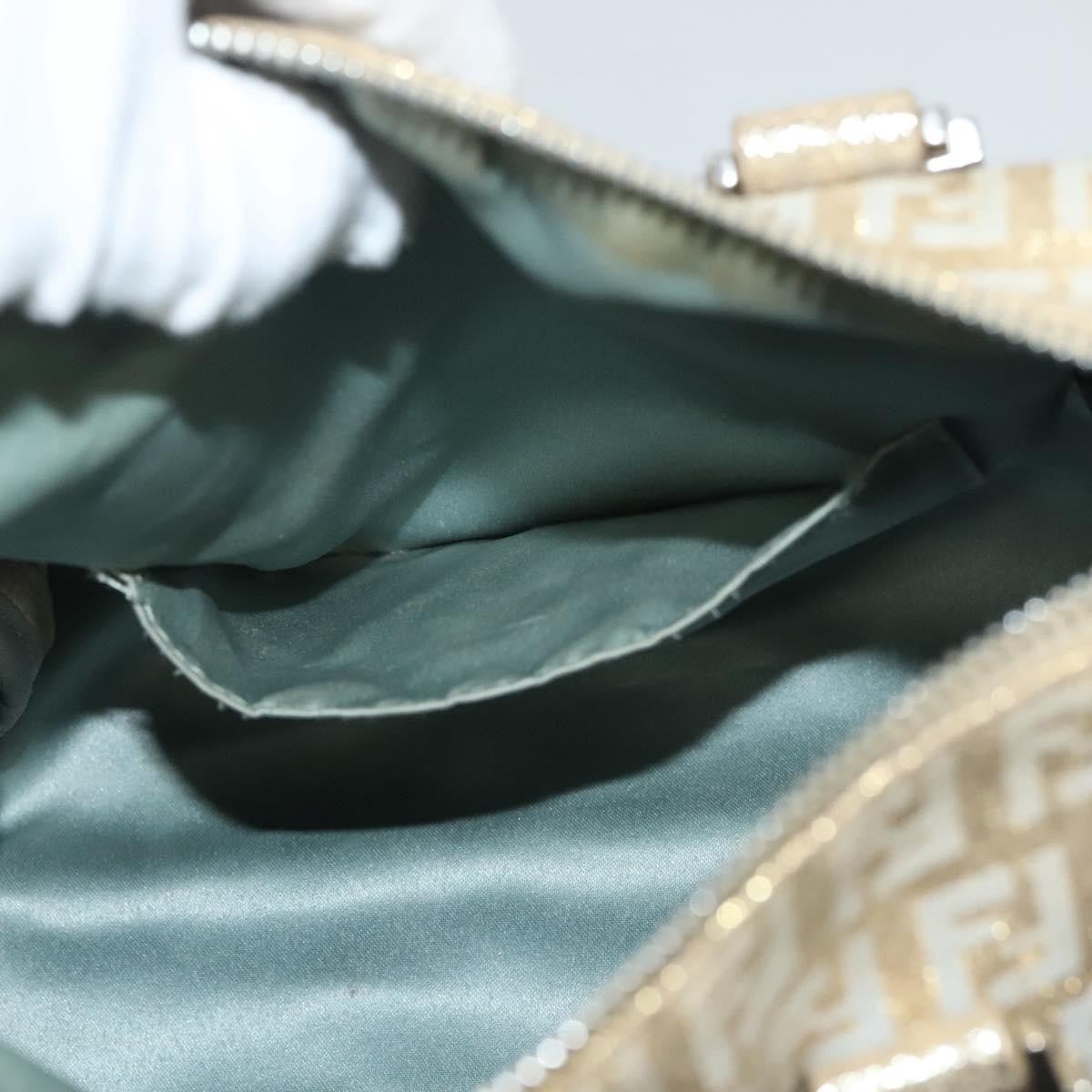 Fendi Boston Bag Zucchino Lurex Canvas, SILVER, CANVAS, Handbag