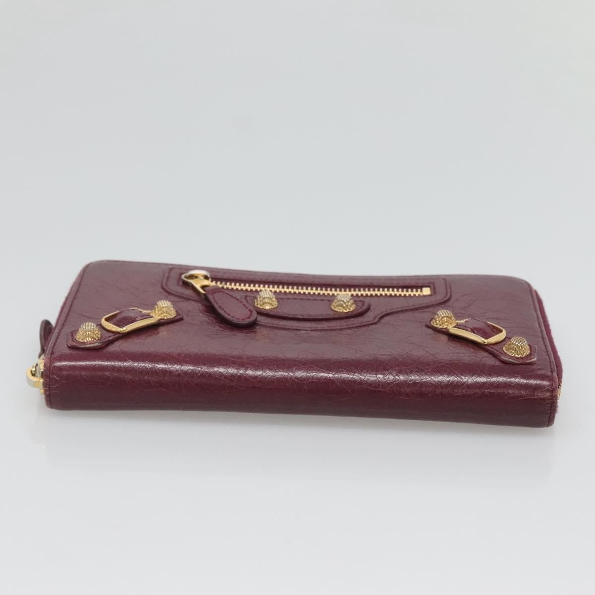 Balenciaga Classic Continental Zip Around Wallet Leather, PURPLE, LEATHER, Wallets