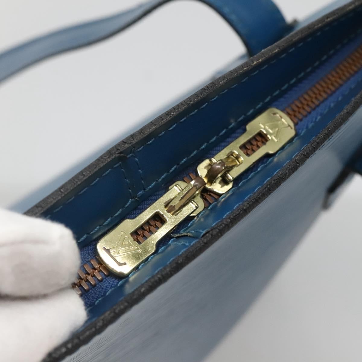 Louis Vuitton Lussac Handbag Epi Leather, BLUE, LEATHER, Shoulder bag