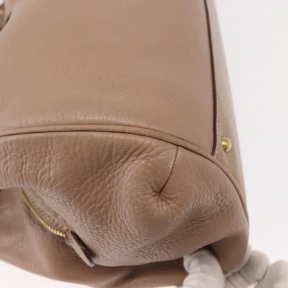 Salvatore Ferragamo Gancini handbag Leather, BEIGE, LEATHER, Handbag