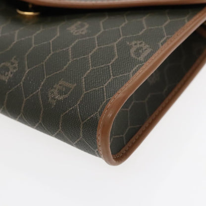 Christian Dior Vintage Honeycomb chain Canvas, KHAKI, CANVAS, Shoulder bag