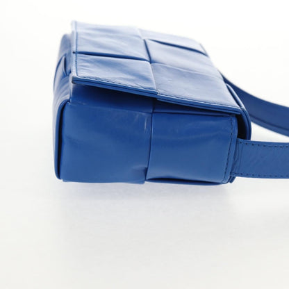 Bottega Veneta Fun Cassette Crossbody Bag Maxi Intrecciato Leather, BLUE, LEATHER, Crossbody bag