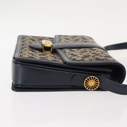 Celine C Sulky Shoulder bag Canvas and Leather, NAVY, CANVAS, Shoulder bag