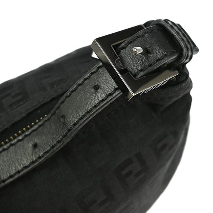 Fendi Pochette Shoulder Bag Zucchino Canvas, BLACK, CANVAS, Clutche & pouche