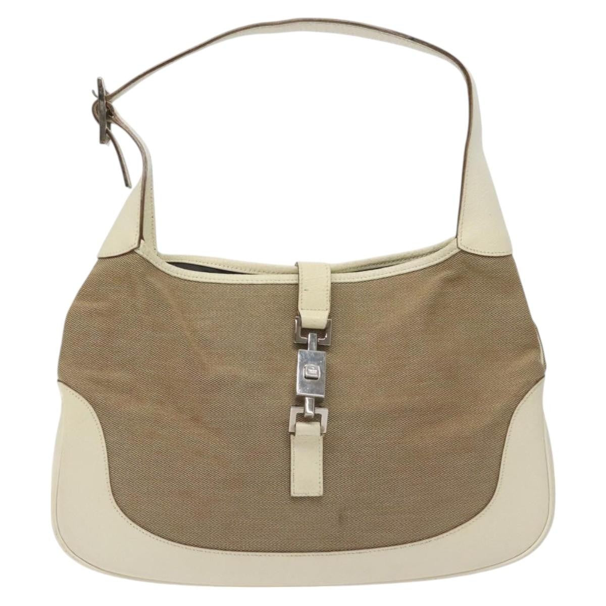 Gucci Vintage Jackie O Hobo Canvas and leather, BEIGE, CANVAS, Shoulder bag