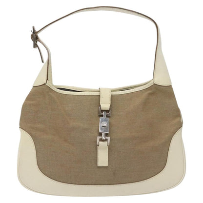 Gucci Vintage Jackie O Hobo Canvas and leather, BEIGE, CANVAS, Shoulder bag