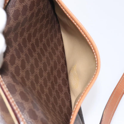 Celine Vintage Macadam Shoulder Bag Canvas and Leather, BROWN, CANVAS, Shoulder bag