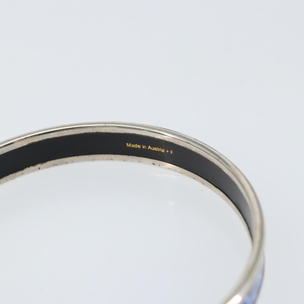 Hermes Caleche Bangle Bracelet Metal, NAVY, METAL, Bracelet