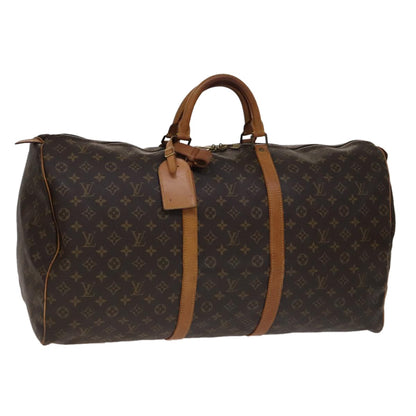 Louis Vuitton Keepall Bag Monogram Canvas, BROWN, CANVAS, Travel bag