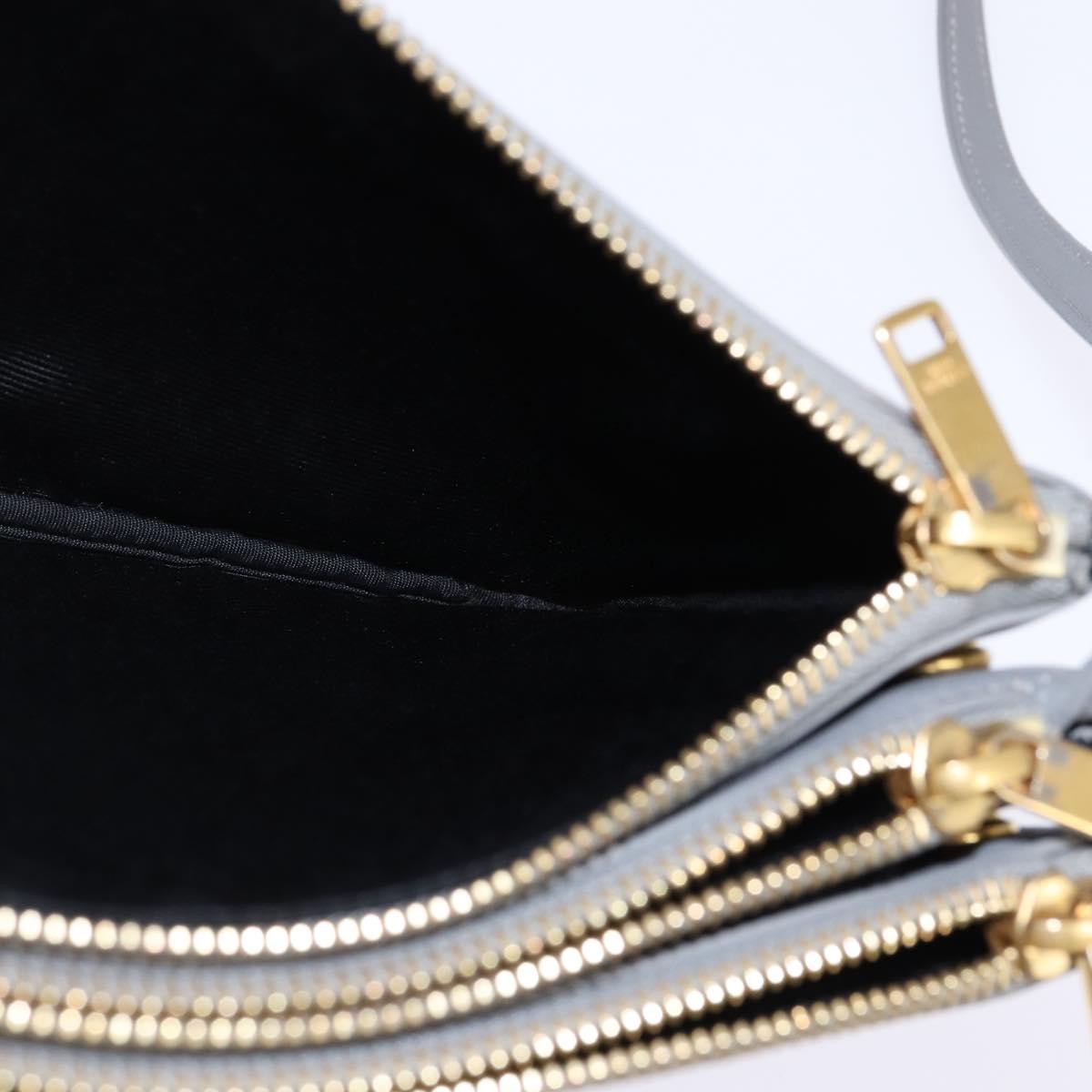 Celine Trio Crossbody Bag Leather, GRAY, LEATHER, Crossbody bag