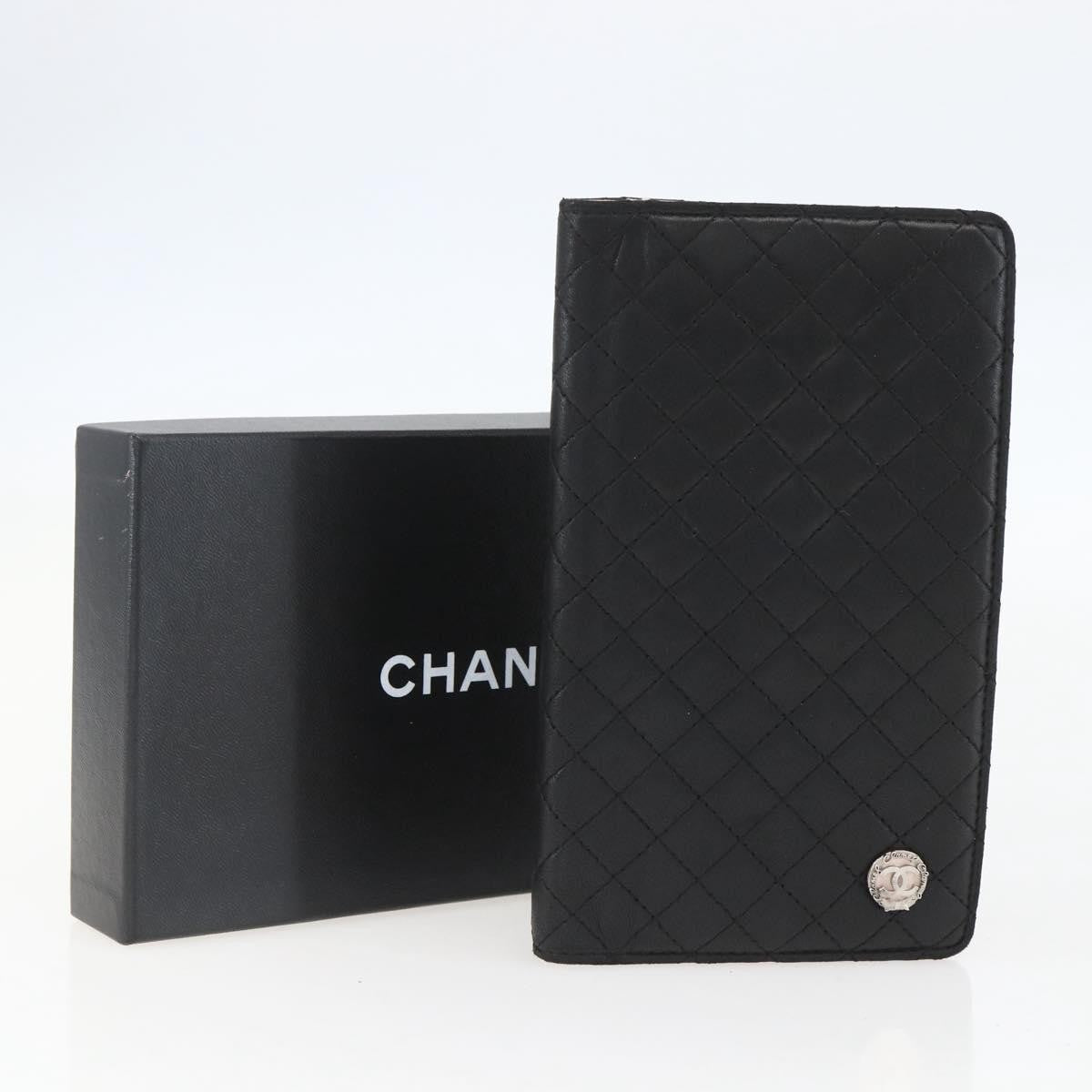 Chanel Vintage CC Bifold Wallet Leather, BLACK, LEATHER, Wallets
