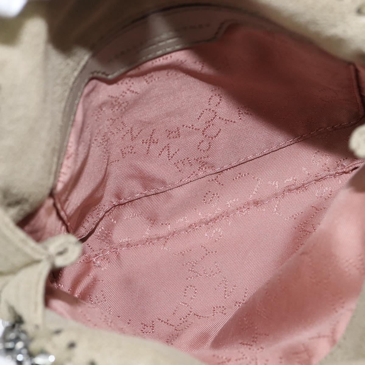 Stella McCartney Falabella Fold Over Bag Shaggy Deer, BEIGE, POLYESTER, Shoulder bag