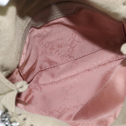 Stella McCartney Falabella Fold Over Bag Shaggy Deer, BEIGE, POLYESTER, Shoulder bag