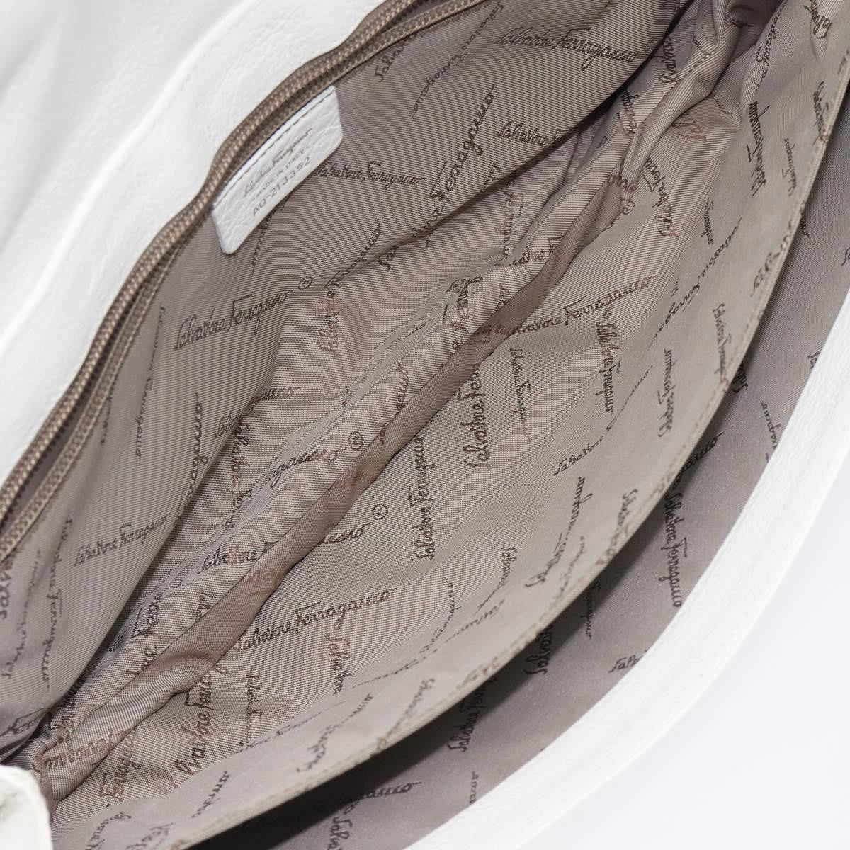 Salvatore Ferragamo Shoulder Bag Leather, WHITE, LEATHER, Shoulder bag