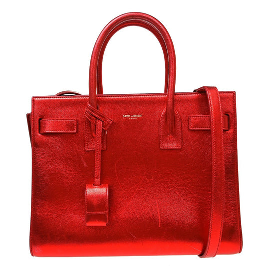 Saint Laurent Sac de Jour Bag Leather, Red, Leather, Handbag