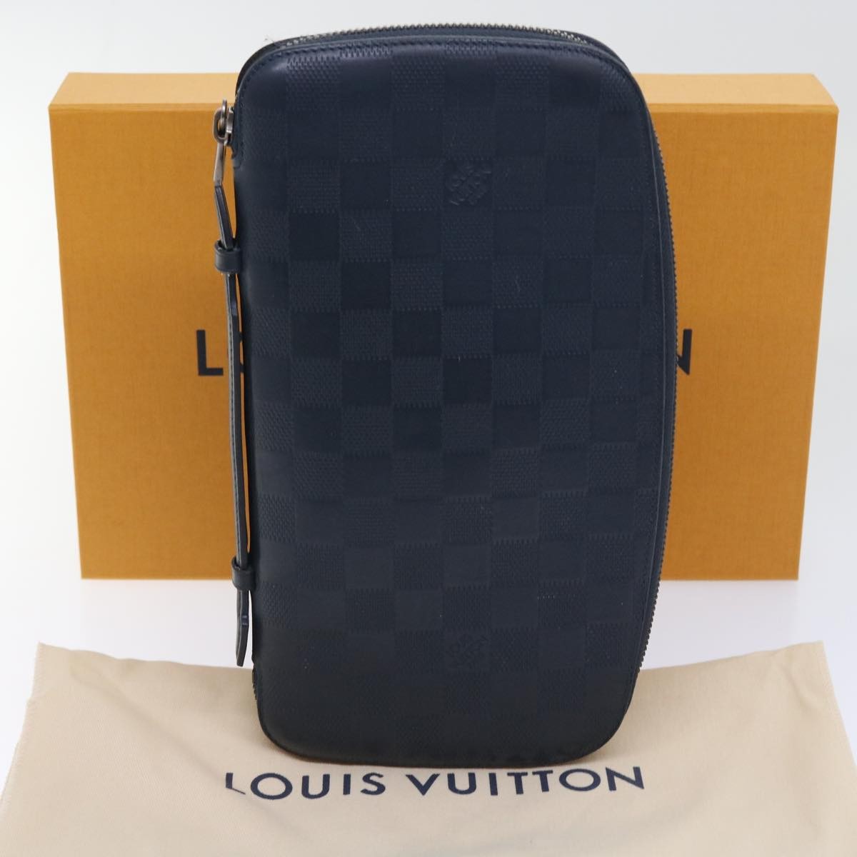 Louis Vuitton Organiser Atholl Leather, BLACK, LEATHER, Clutche & pouche