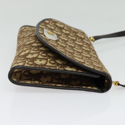 Christian Dior Vintage Flap Crossbody Bag Canvas, BROWN, CANVAS, Shoulder bag