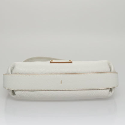 Salvatore Ferragamo Gancini Shoulder Bag Leather, WHITE, LEATHER, Shoulder bag