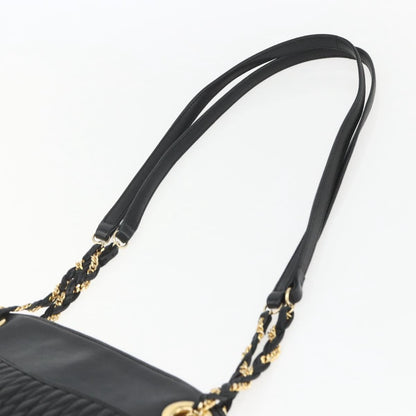 Bally Vintage Chain Shoulder Bag Quilted Leather, BLACK, LEATHER, Shoulder bag