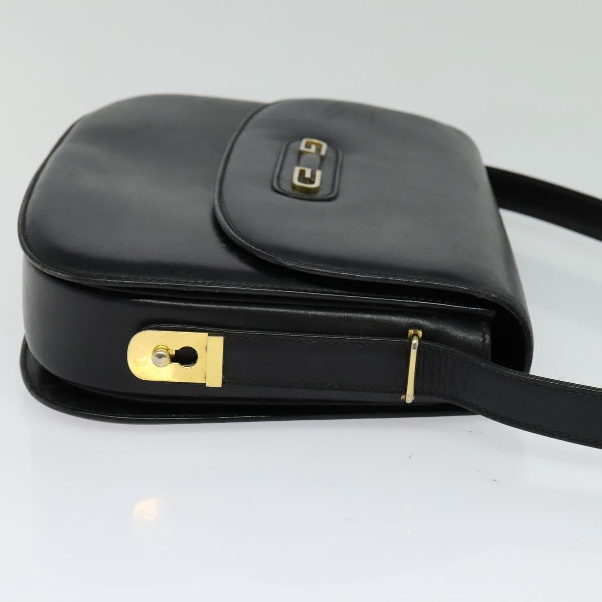 Gucci Vintage double G logo shoulder bag Leather, BLACK, LEATHER, Shoulder bag