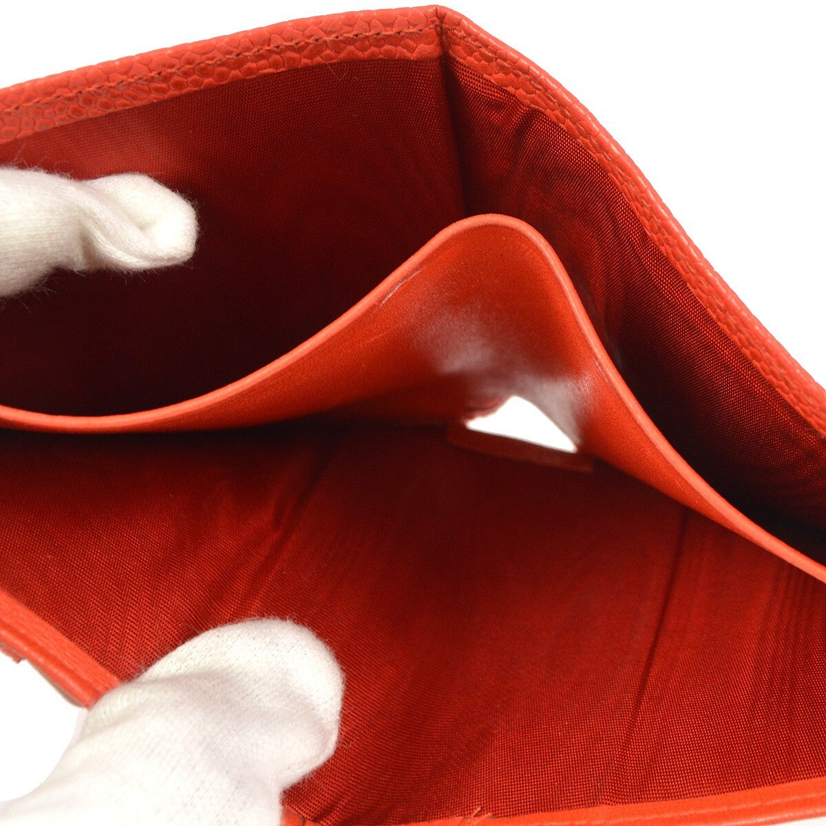 Chanel Vintage Timeless CC Bifold Wallet Caviar, RED, LEATHER, Wallets