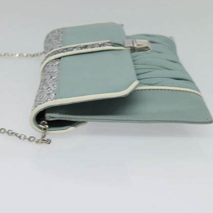 Miu Miu Madras Chain Clutch Matelasse Leather with Glitter, BLUE, LEATHER, Shoulder bag