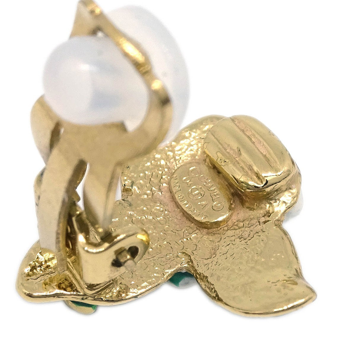 Chanel Vintage CC Camellia Clip-On Earrings Metal, GOLD, GOLD_PLATED, Earrings