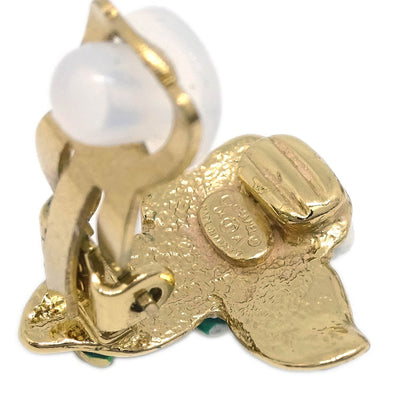 Chanel Vintage CC Camellia Clip-On Earrings Metal, GOLD, GOLD_PLATED, Earrings