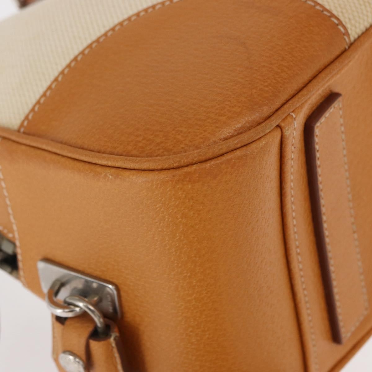 Prada Bowler Bag Canvas with Leather, BEIGE, CANVAS, Handbag