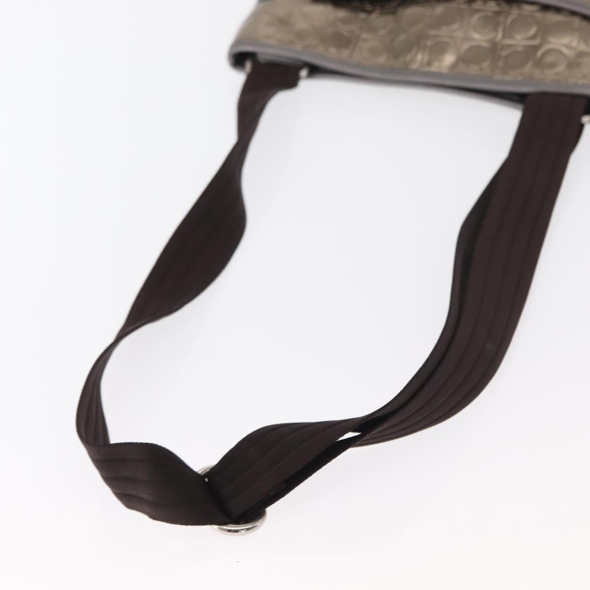 Salvatore Ferragamo Gancini Shoulder Bag Patent Leather, GOLD, PATENT_LEATHER, Shoulder bag